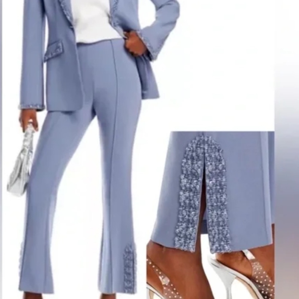 NEW Cinq A Sept Kayden Tailored Beaded Crepe pants size 4